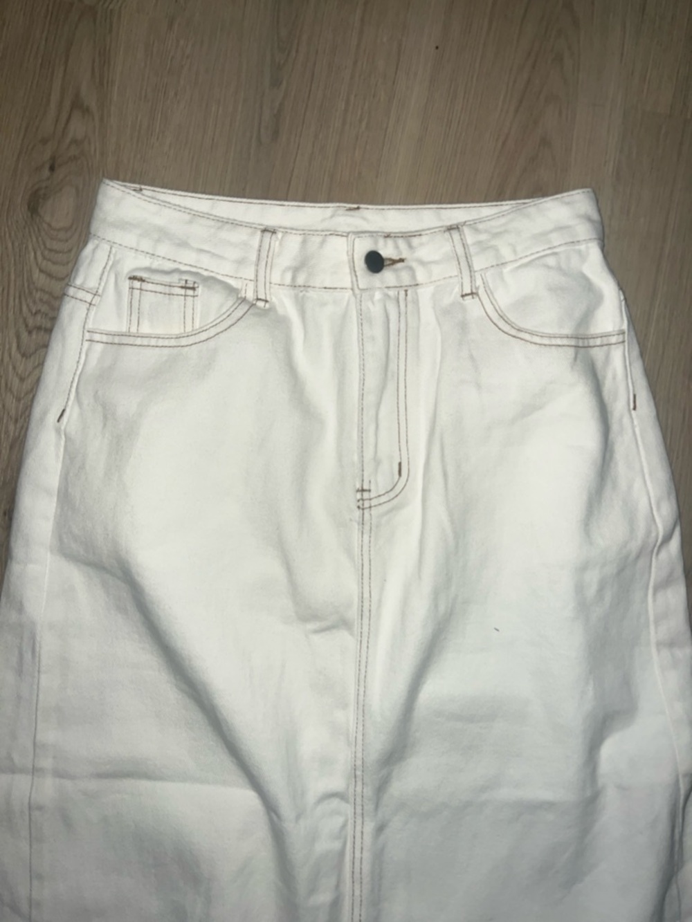 SHEIN Midi Denim Skirt Size L | Back Slit Classic Jean Skirt | 100% Cotton - Picture 12 of 16